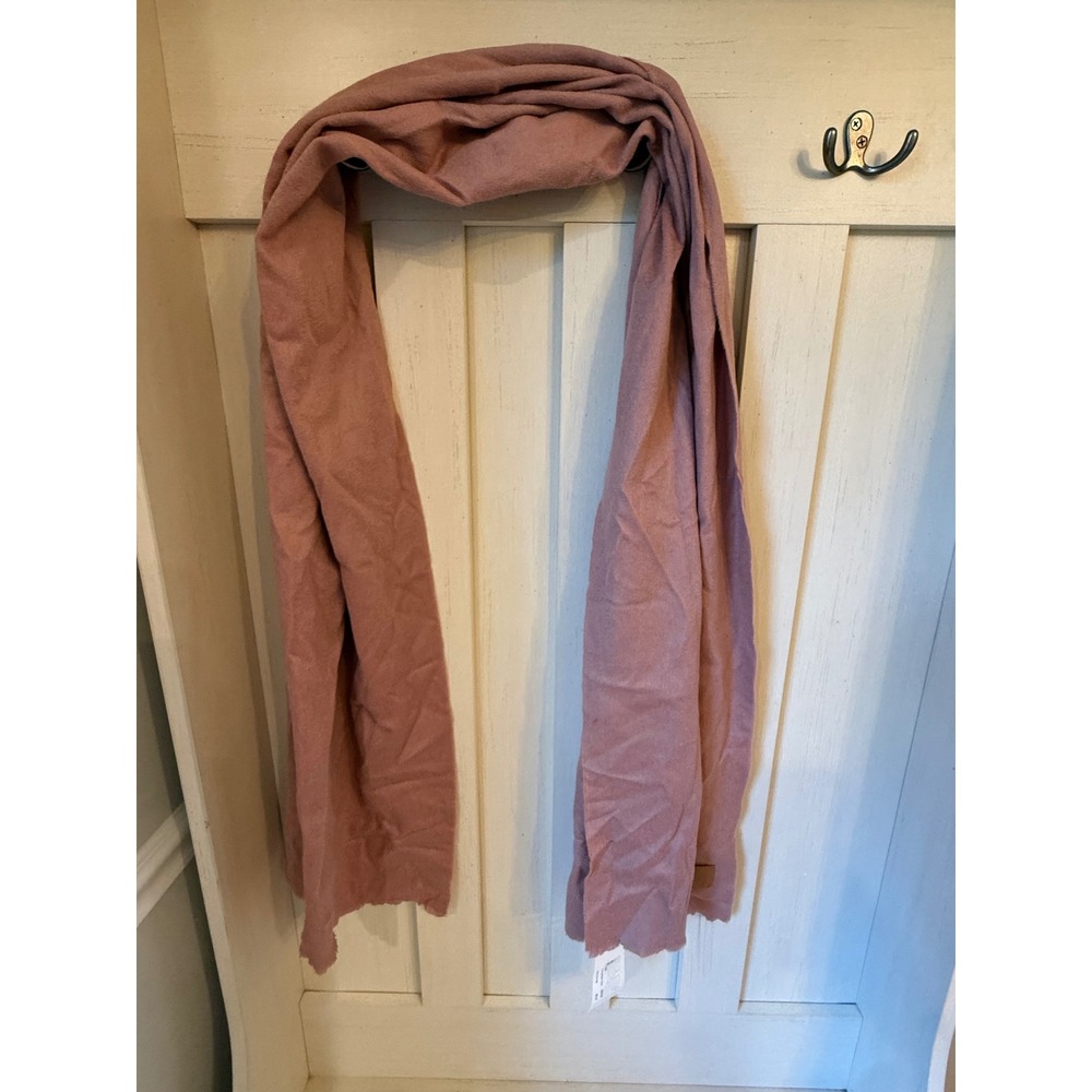 Vince Women Wool Silk Blend Eyelash Fringe Scarf Dusty Rose Pink OS NEW